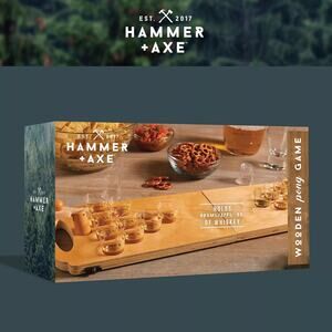 Hammer + Axe Wooden Foldable  Portable Pong  Adult Game Includes 25 Cups